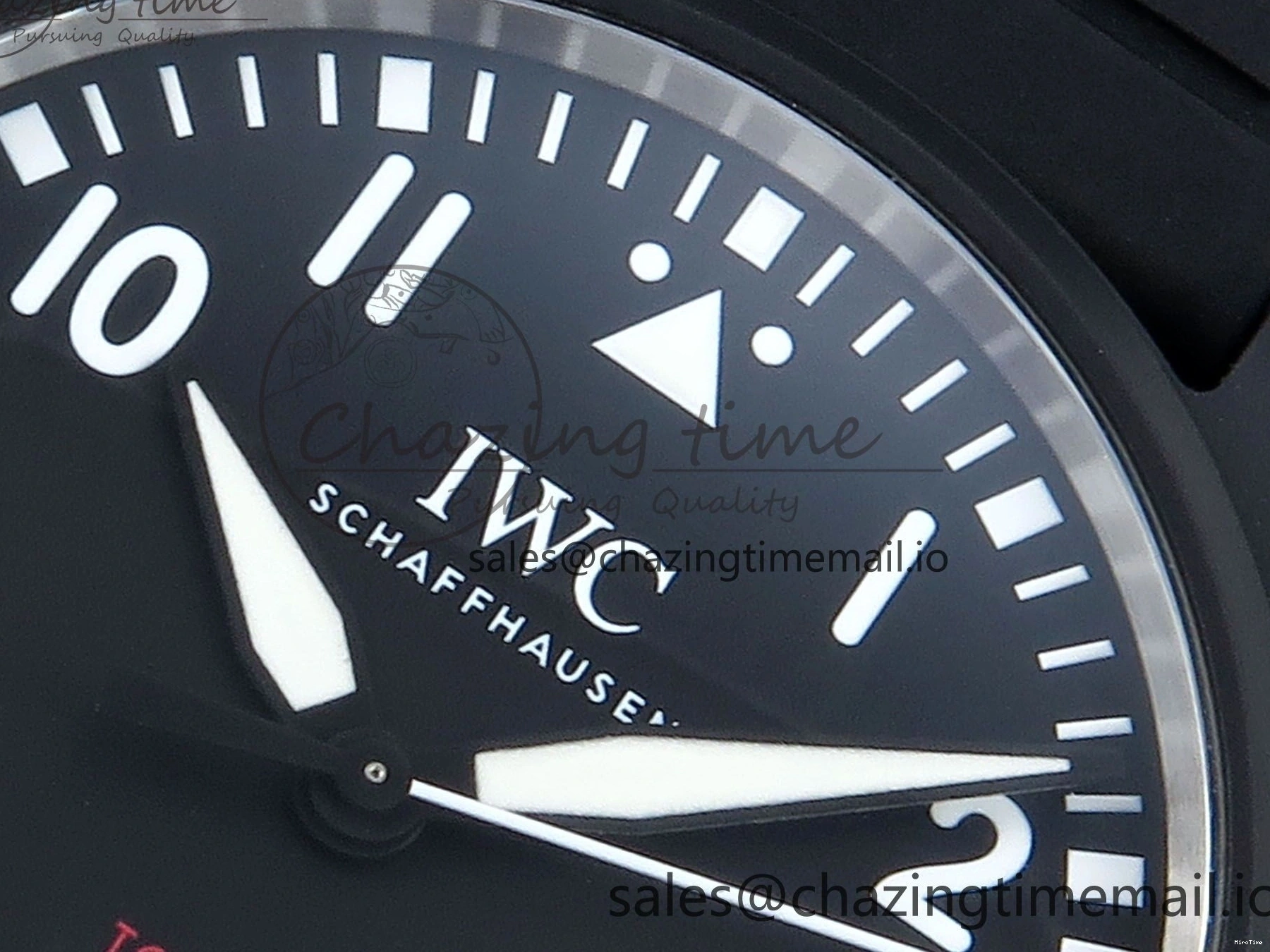 MIROTIME 0317 Pilot Top Gun IW326901 M+F 1:1 Best Edition Black Dial on Black Rubber Strap A SportInspired 6999